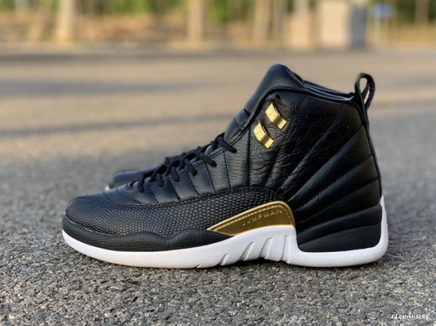 Air 'Reptile' Jordan Black 12 AO6068-007 Retro Metallic Gold-White 0719
